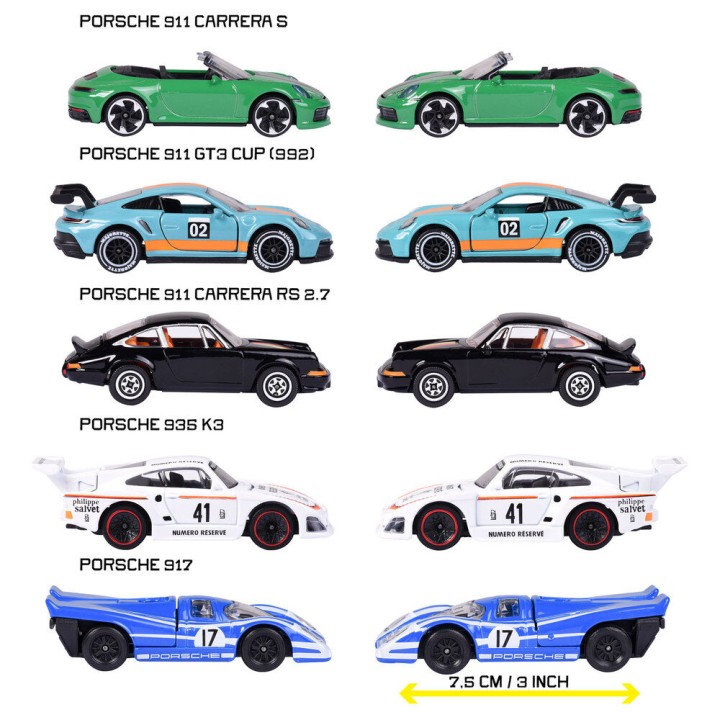 Set 5 coches Porsche