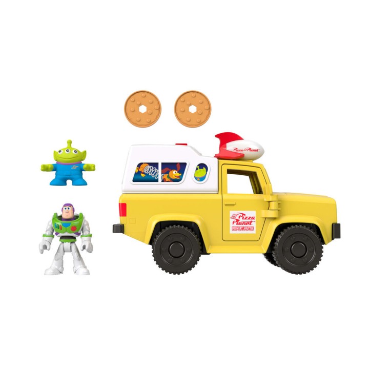 Camion Pizza Planet + figuras Buzz Lightyear y Alien Toy Story Disney Pixar Imaginext