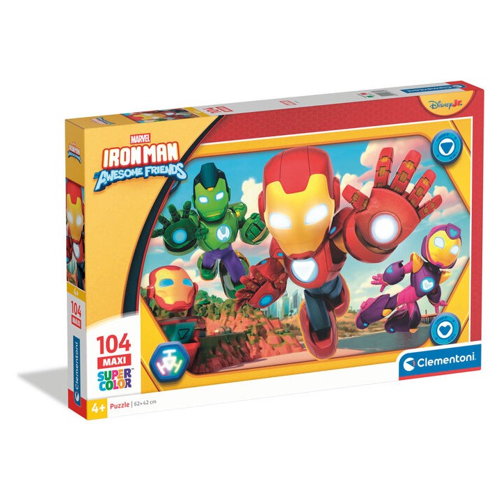 Puzzle Maxi Iron Man y Su Superequipo Marvel 104pzs