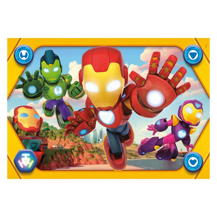 Puzzle Maxi Iron Man y Su Superequipo Marvel 104pzs