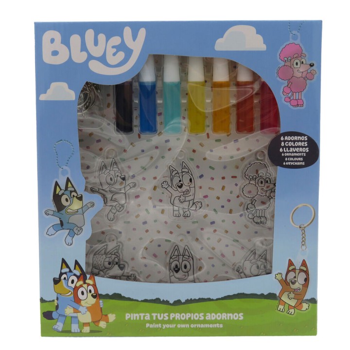 Set coloreable colgadores decorativos Bluey