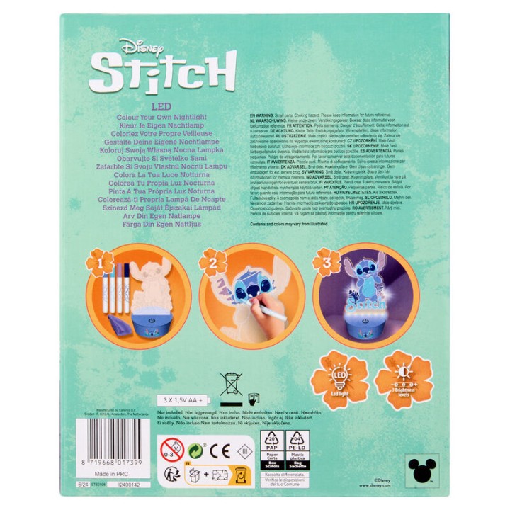 Figura para pintar luz LED Stitch Disney