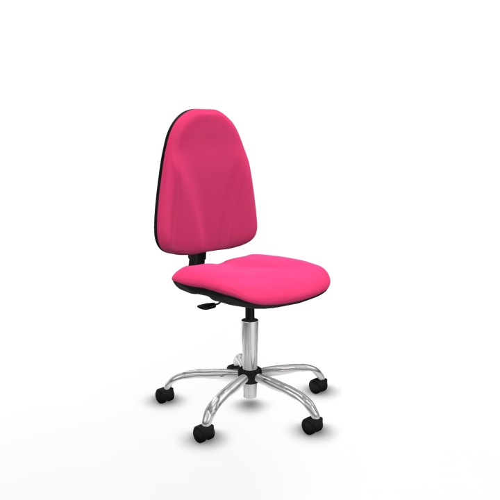 Piqueras y Crespo Algarra CP similpiel rosa  base cromada ruedas nailon 50mm