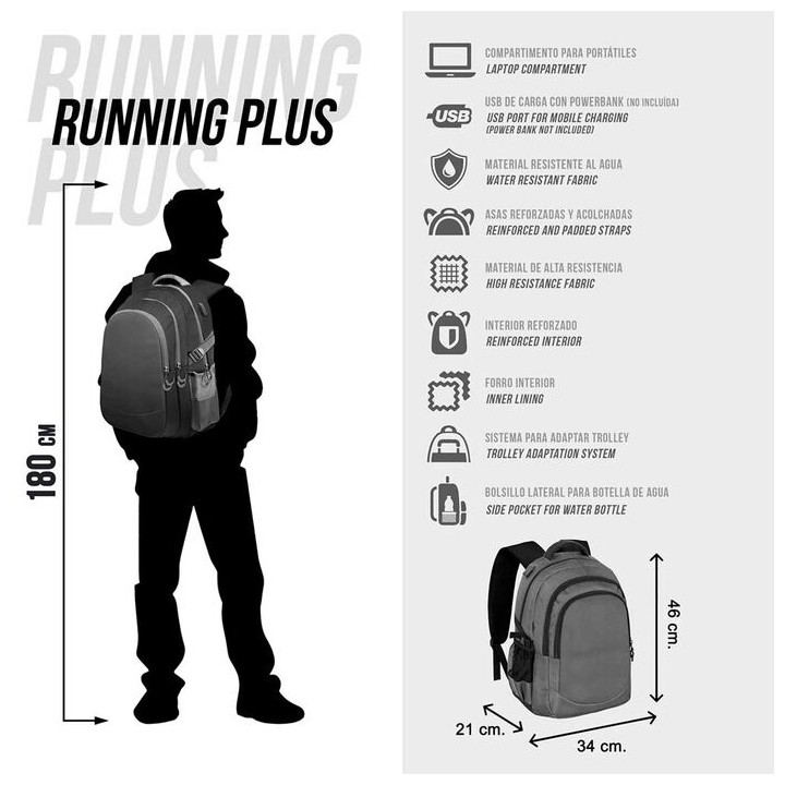 Mochila Running SK8 PRO DG 46cm