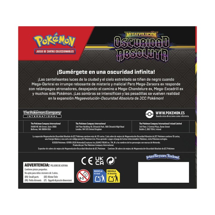 Sobre cartas Expansion Megaevolucion Oscuridad Absoluta Julio 2026 Pokemon español