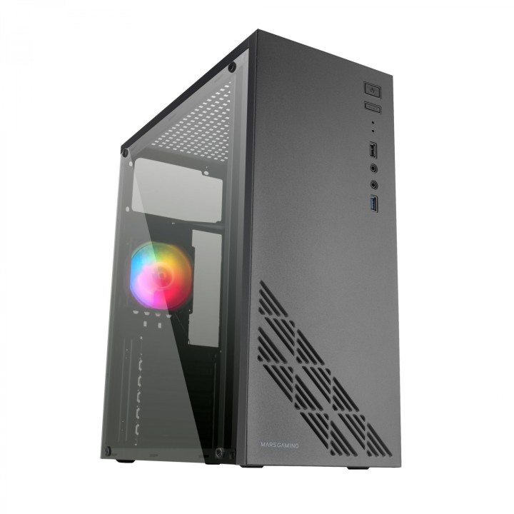Mars Gaming MC100 Caja torre gaming ATX ventilador 90mm FRGB convect-cool negro