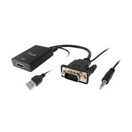 Adaptador EQUIP VGA-M a HDMI-H jack3.5" (EQ119038)