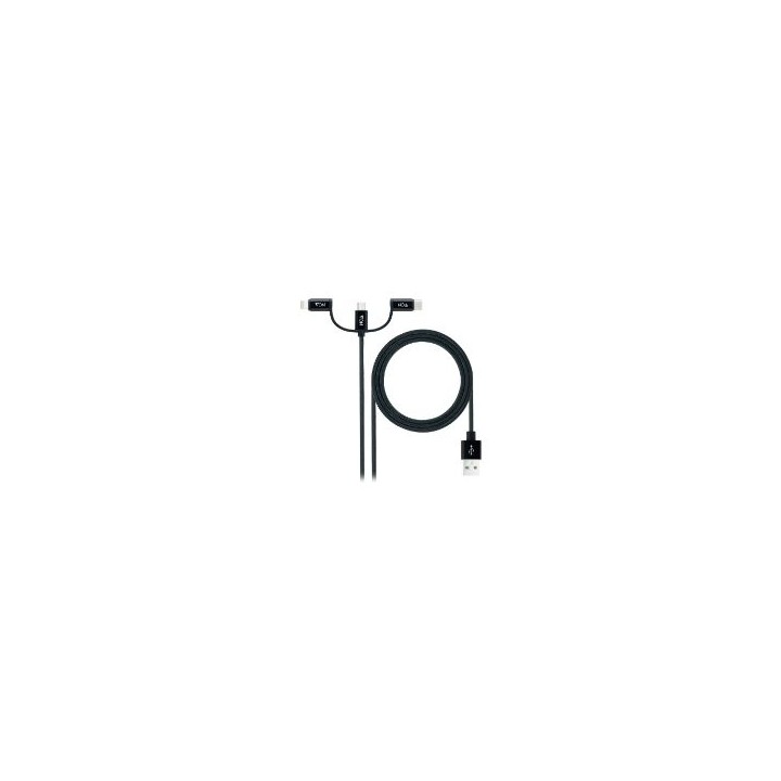 Nanocable USB-A a Lightning/mUSB/USB-C 1m (10.01.3200)