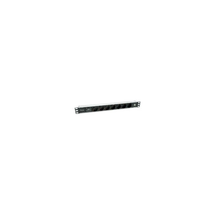 Regleta EQUIP 7xSchuko 2xUSB Rack 1U Negra (EQ333315)