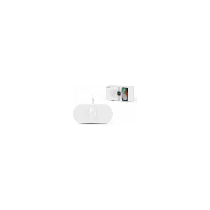 Devia Cargador Inalámbrico 15W 3en1 Blanco (DST3IN115W)