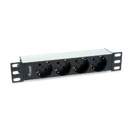 Regleta EQUIP 4xSchuko 1.5m Rack 1U Negra (EQ333311)