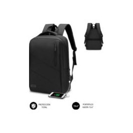 Mochila SUBBLIM City 15.6" USB Negra (SUB-BP-2BL2002)