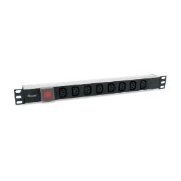 Regleta EQUIP 8 Tomas Interruptor 1U Negra (EQ333310)
