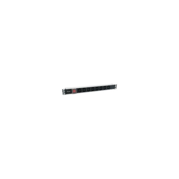Regleta EQUIP 8 Tomas Interruptor 1U Negra (EQ333310)