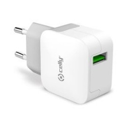 Cargador de Pared CELLY 1xUSB-A Blanco (TCUSBTURBO)
