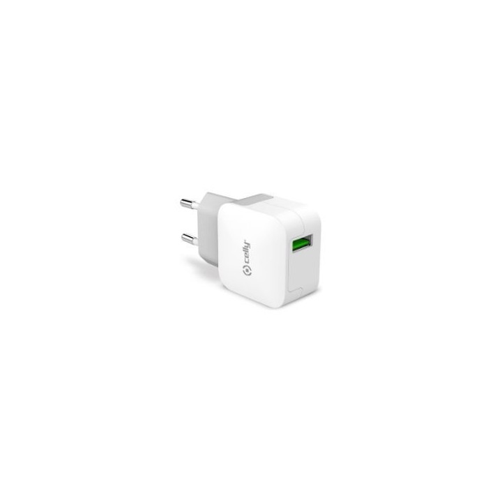 Cargador de Pared CELLY 1xUSB-A Blanco (TCUSBTURBO)