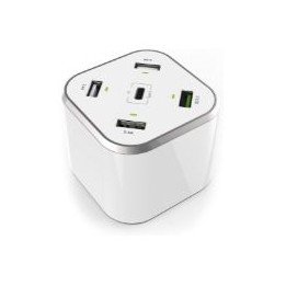 Cargador de Mesa AISENS 48W 5xUSB Blanco (ASCH-5PQC-W)