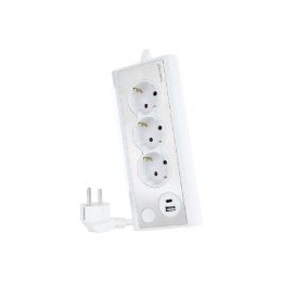 Regleta Nanocable 3xSchuko 2xUSB Blanca (10.37.0013-W)