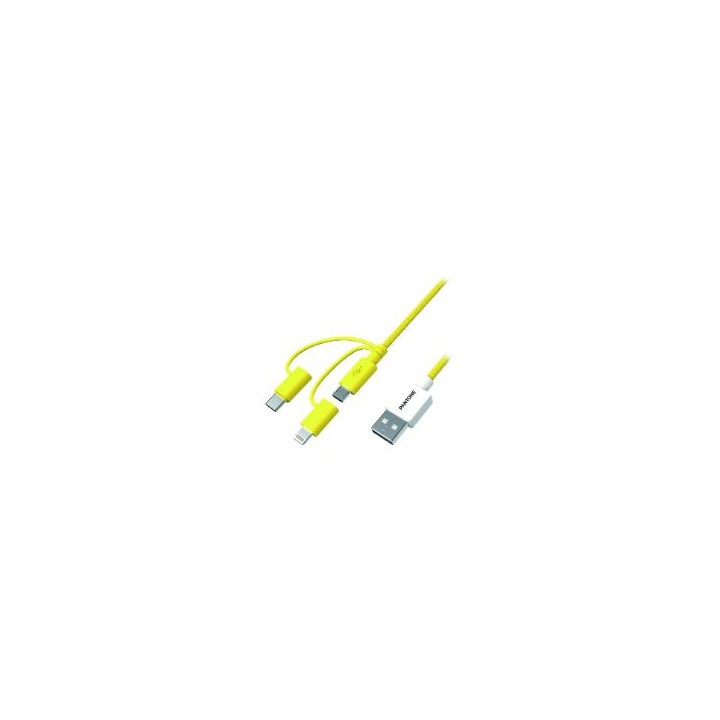 Cable PANTONE USB a Lightning/mUSB/USB(CELPT-USB003Y1)