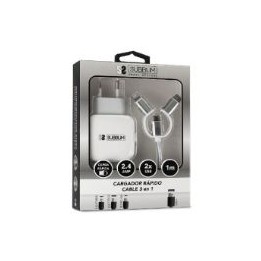 Cargador Pared SUBBLIM USB Cable 3en1 (SUB-CHG-1ZWC01)