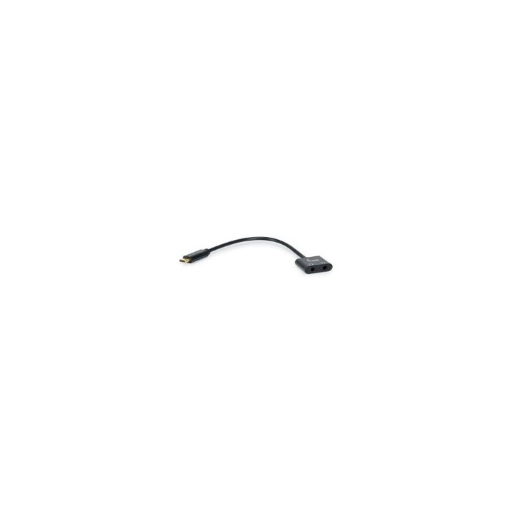 Adaptador EQUIP USB-C a 2x Jack 3.5mm Negro (EQ133469)