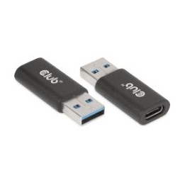 Adaptador Club 3D USB-A a USB-C M/H Negro (CAC-1525)