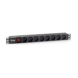 Regleta EQUIP 8 Tomas Francesas 1.8m Negra (EQ333285)