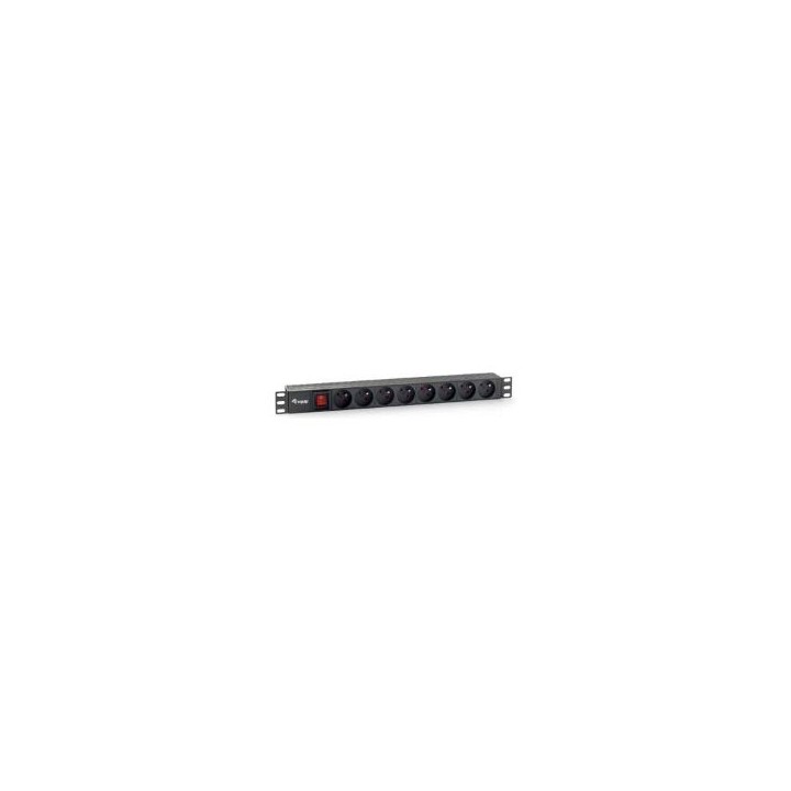 Regleta EQUIP 8 Tomas Francesas 1.8m Negra (EQ333285)