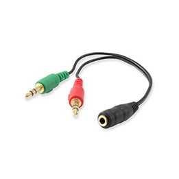 Cable EQUIP Audio 2x3.5mm/M a 3.5mm/H 0.13m (EQ147942)