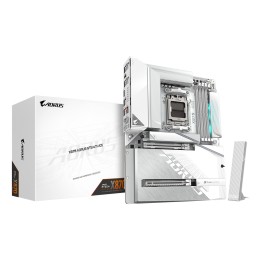 GIGABYTE X870 AORUS STEALTH ICE Placa Base – Compatible con procesadores AMD Ryzen 9000, VRM digital de 16+2+2 fases, hasta