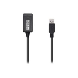 Cable AISENS USB-A/M a USB-A/H 5m Negro (A105-0525)