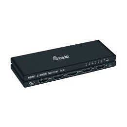 Splitter EQUIP 4K 1xHDMi In 4xHDMI Out Negro (EQ332717)