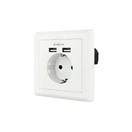 Enchufe Nanocable Pared 2xUSB Blanco (10.35.0010)
