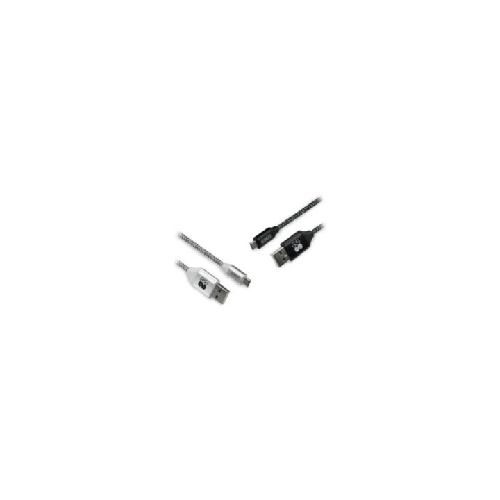 Cable SUBBLIM mUSB a USB Negro/Plata Pack2 (CAB-1MU001)