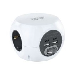 Regleta Nanocable 3 Tomas 4xUSB Interruptor(10.37.0001)