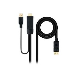 Nanocable USB-A/HDMI/M a DP/M 1.8m Negro (10.15.4352)