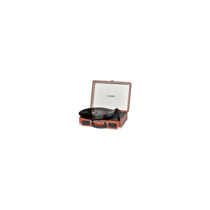 Tocadiscos DENVER USB con altavoz Marrón (VPL-120BROWN)