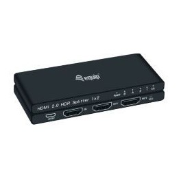 Splitter EQUIP 4K 1xHDMI In 2xHDMI Out Negro (EQ332716)