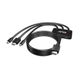 Cable Club 3D HDMI a HDMI+USB-C+MiniDP M/M (CAC-1630)