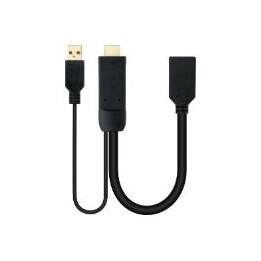 Nanocable USB-A/HDMI/M a DP/H 20cm Negro (10.16.0205)