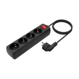 Regleta AISENS 4xSchuko Interruptor Negra (A154-0650)