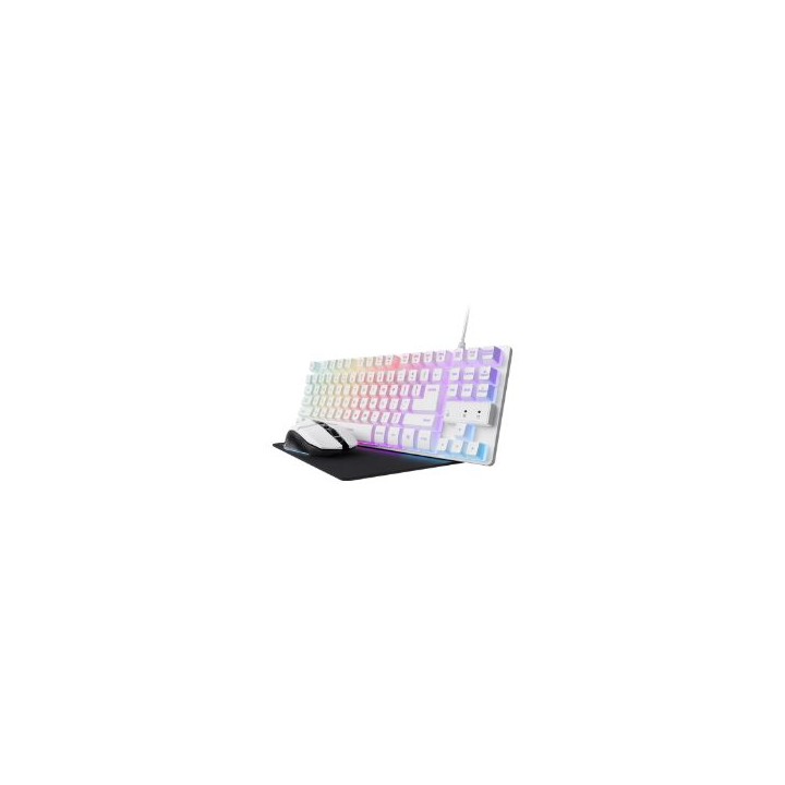 Kit Trust GTX794 Tecl/Ratón/Alfombrilla Blanco (25233)