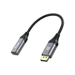 Cable EQUIP DP 1.2 a HDMI/H 15cm Gris/Negro (EQ133445)