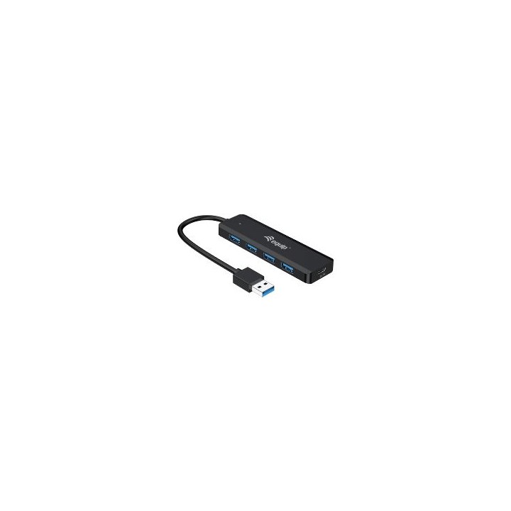 Hub EQUIP Life A USB-C3.0 a 4xUSB-A3.0 Negro (EQ128959)