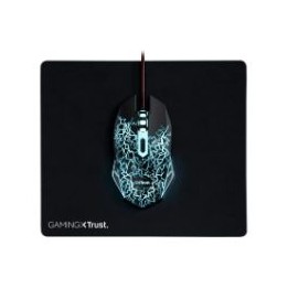Pack Gaming Trust Ratón+Alfombrilla RGB Negro (24752)