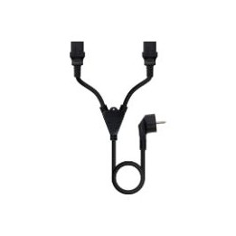 Nanocable Schuko/M a 2xC13/H 1.8m Negro (10.22.0100)