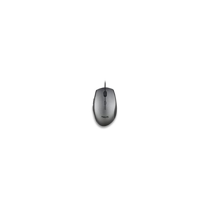Ratón NGS Ergonómico Óptico USB 1600dpi Gris (MOTHGRAY)