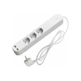 Regleta DENVER 3xSchuko 2xUSB Blanca (SHP-310U)
