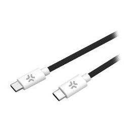 Cable CELLY USB-C a USB-C Negro/Blanco (USBCUSBCCOTTBK)