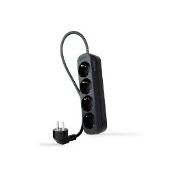 Regleta Nanocable 4xSchuko 1.4m Negra(10.37.0004-NS-BK)